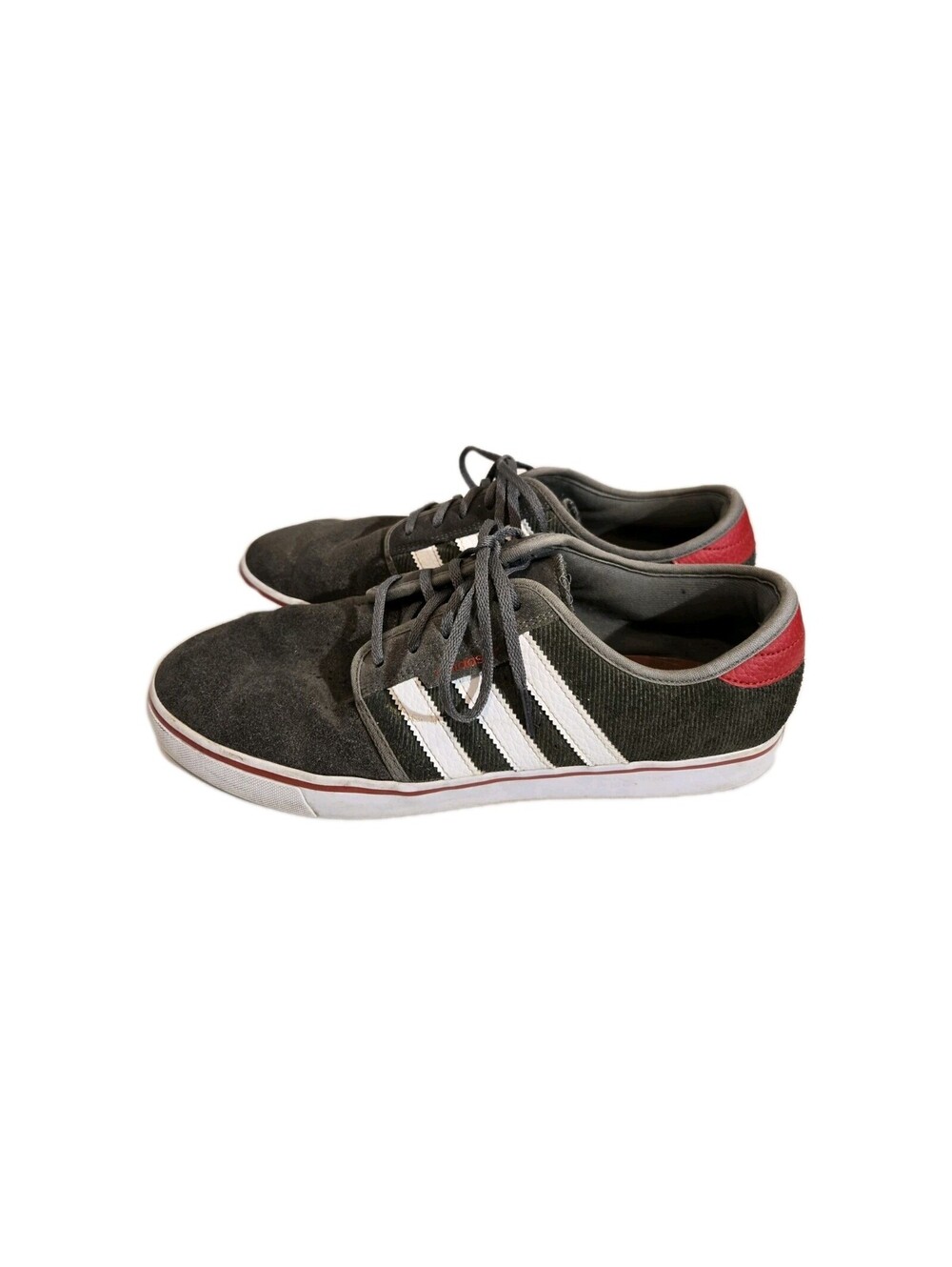 Size 11 - adidas Seeley Low Gray - Q33416 Skater Suede Red Accents